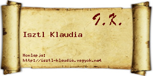 Isztl Klaudia névjegykártya
