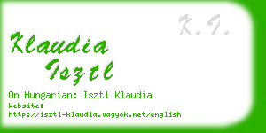 klaudia isztl business card